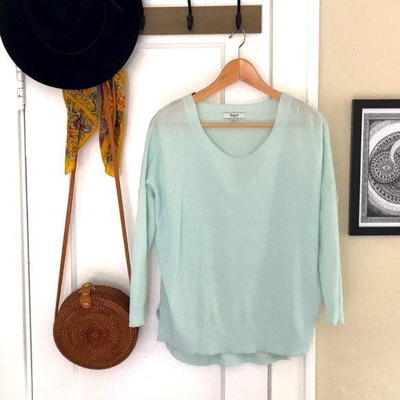 Madewell Sweaters - Madewell Light Blue High Low Knit Sweater Top XS